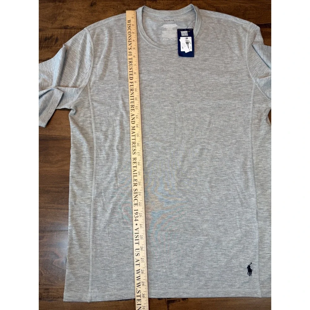 Polo Ralph Lauren Mens Long Sleeve Performance T-Shirt Gray cotton  Large NWT
